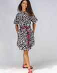 Monochrome Short Sleeved Dress