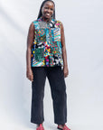 Patchwork Sleeveless Shirt