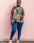 Patchwork Sleeveless Shirt
