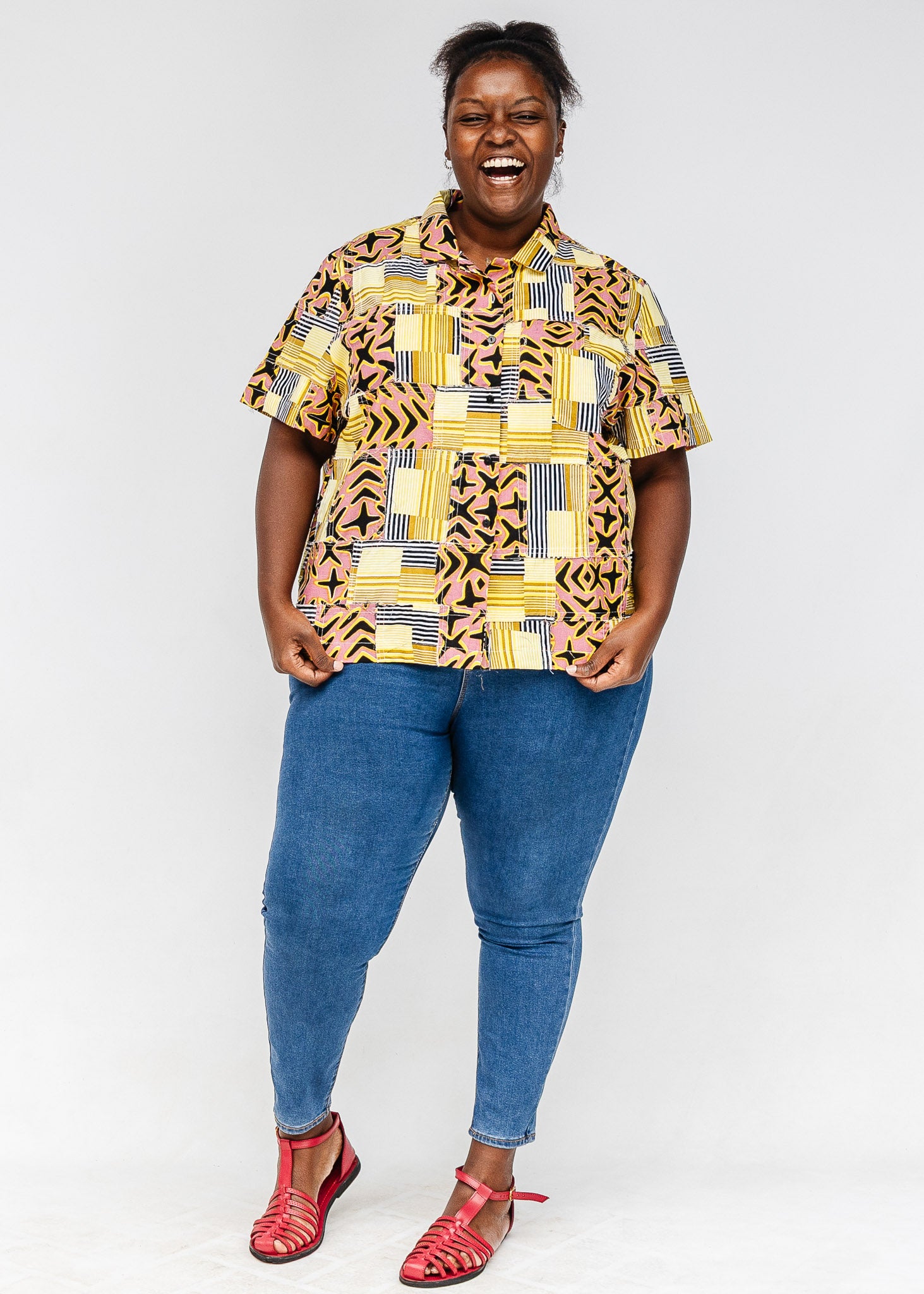 Chasma Relaxed Patchwork Short Sleeved Shirt