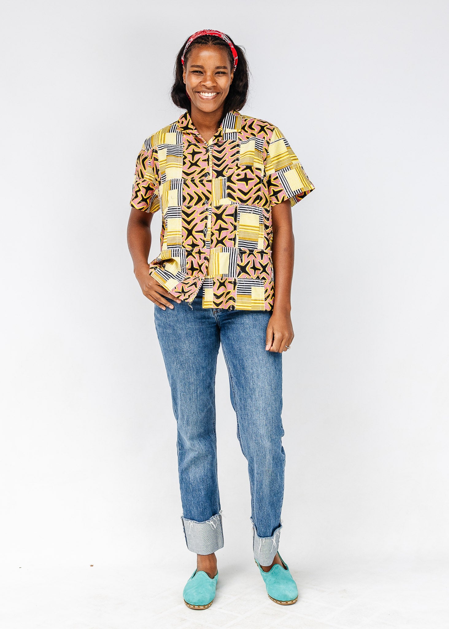 Chasma Relaxed Patchwork Short Sleeved Shirt