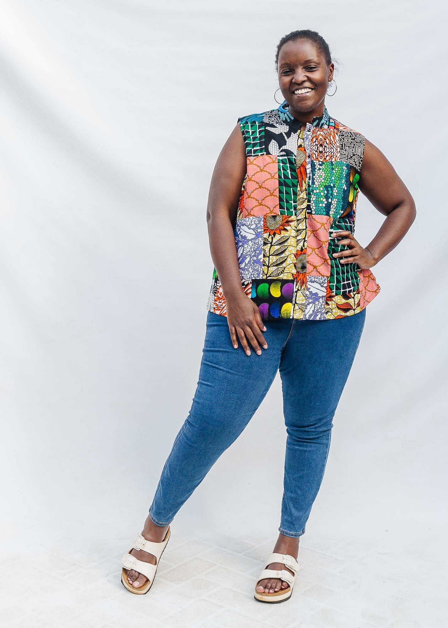 Patchwork Sleeveless Shirt