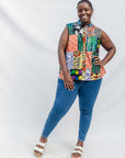 Patchwork Sleeveless Shirt