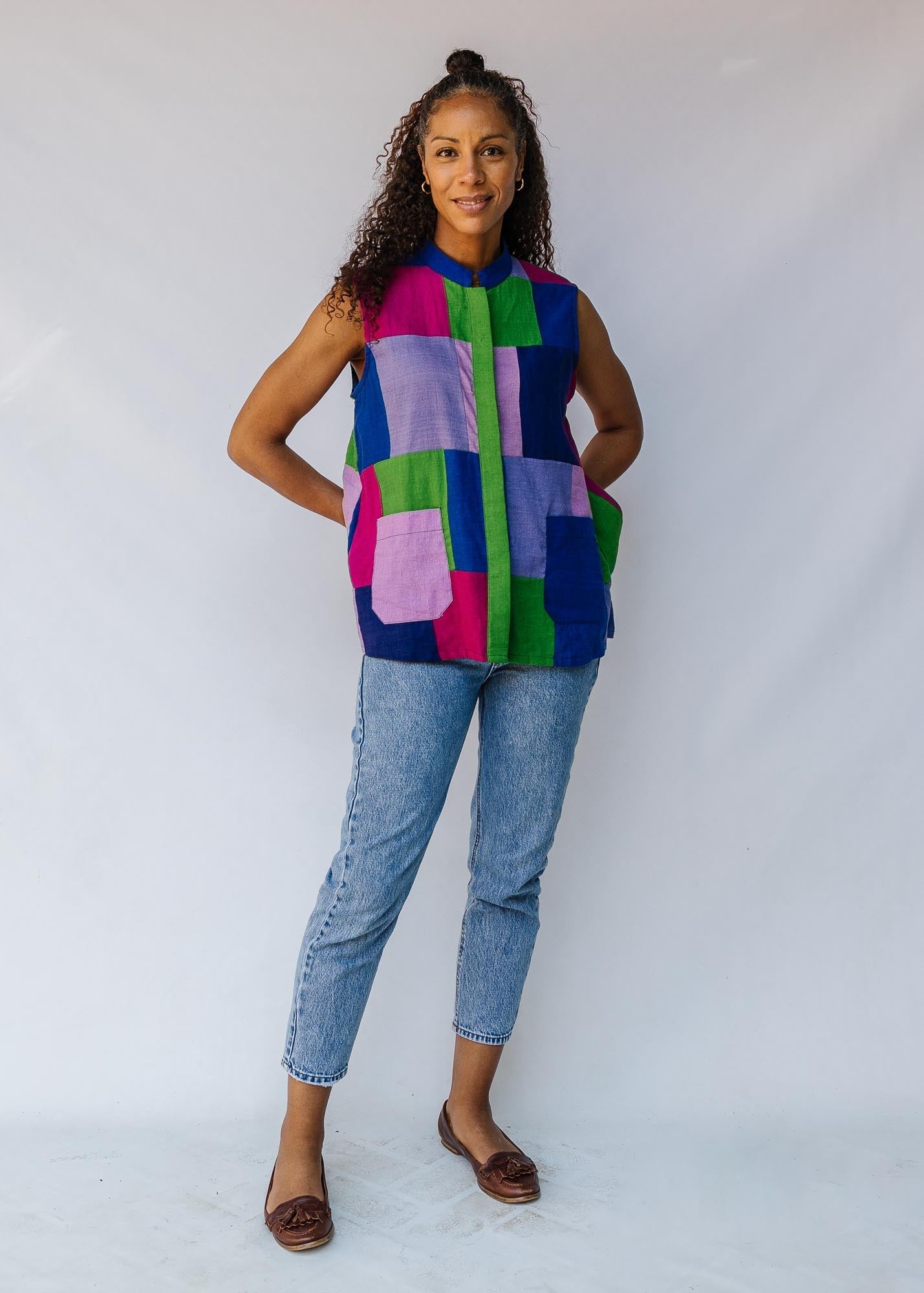 Berry Blast Patchwork Sleeveless Shirt